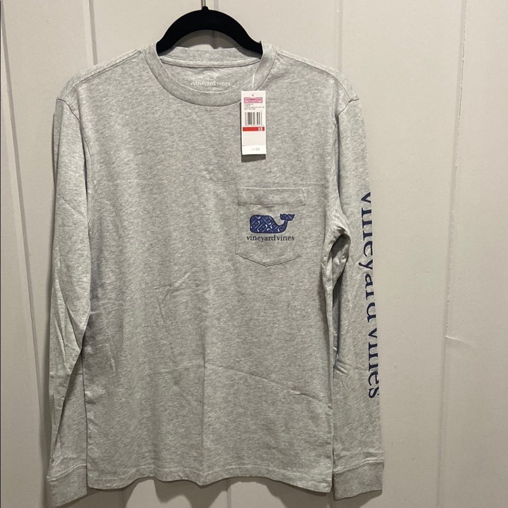 Vineyard Vines Heather Gray Hockey Tee Men's XS NWT